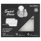 Smart Choice 100 Premium Quality Plastic Containers & Lids 1000ml - Sets of 100  Adomoo